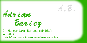 adrian baricz business card
